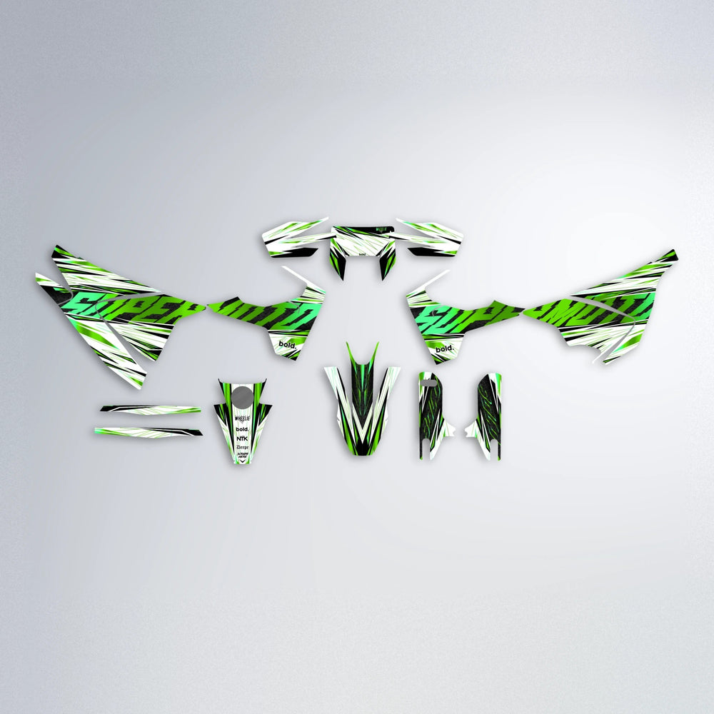 BENJIS Husqvarna 701 graphics kit parts layout in Green