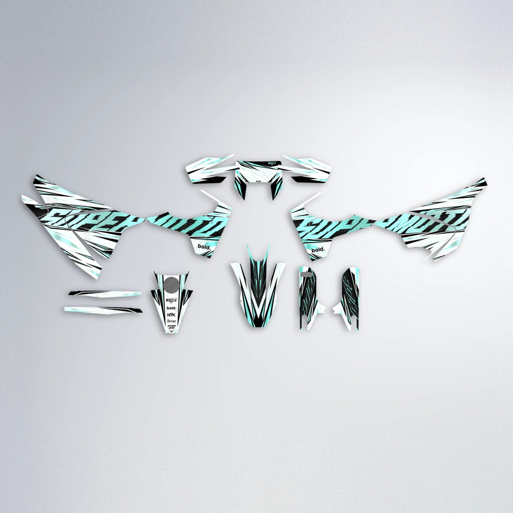 BENJIS Husqvarna 701 graphics kit parts layout in Mint