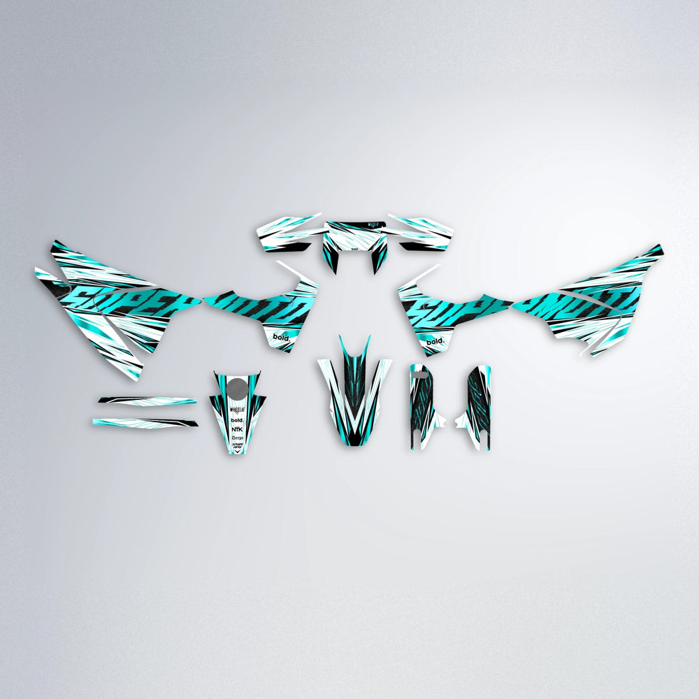 BENJIS Husqvarna 701 graphics kit parts layout in Teal