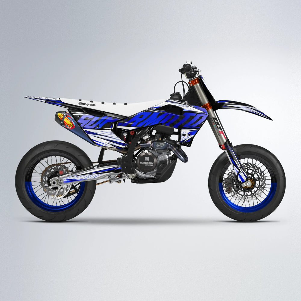 BENJIS Husqvarna FE/TE supermoto graphics kit in Blue