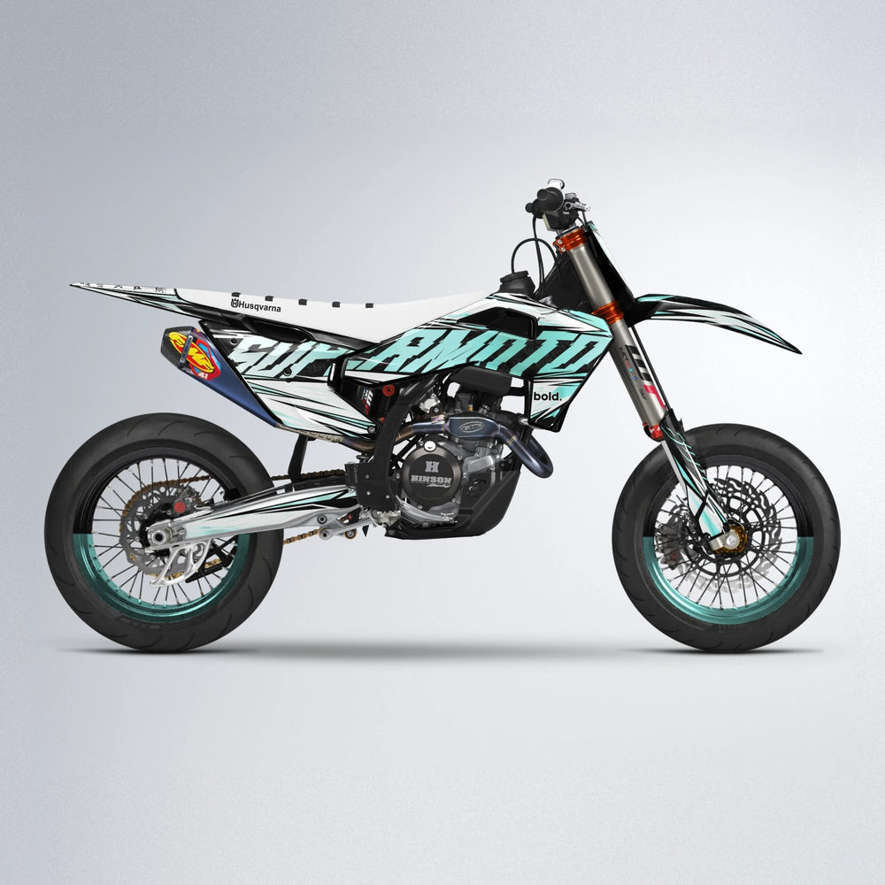 BENJIS Husqvarna FE/TE supermoto graphics kit in Mint