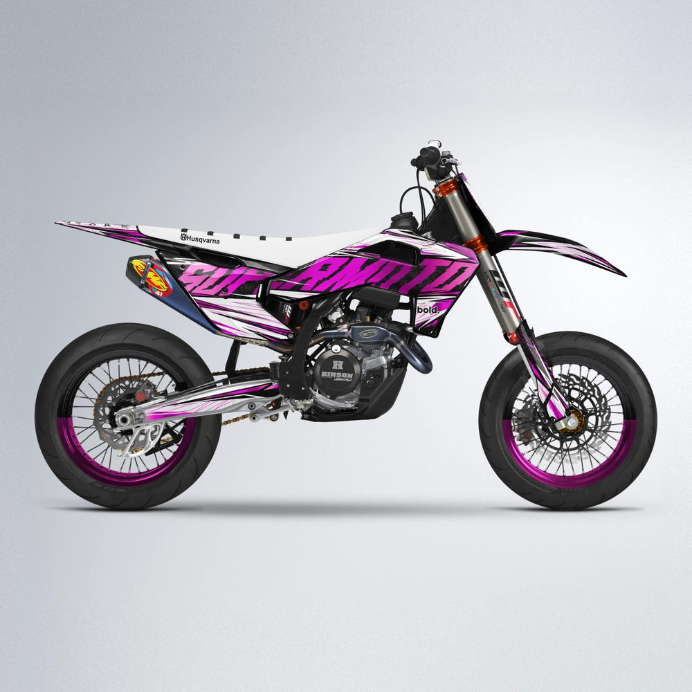 BENJIS Husqvarna FE/TE supermoto graphics kit in Pink