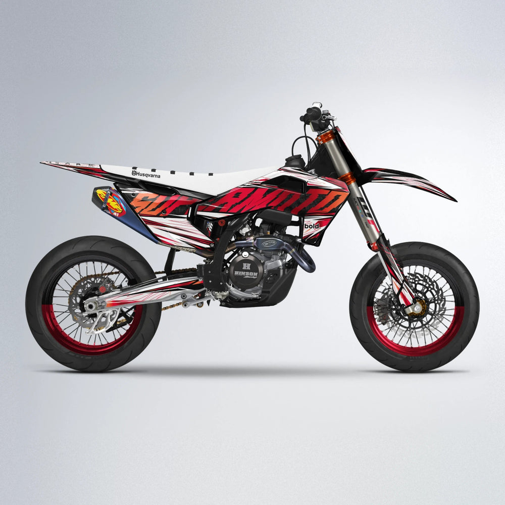 BENJIS Husqvarna FE/TE supermoto graphics kit in Red