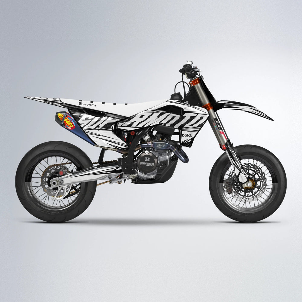 BENJIS Husqvarna FE/TE supermoto graphics kit in White