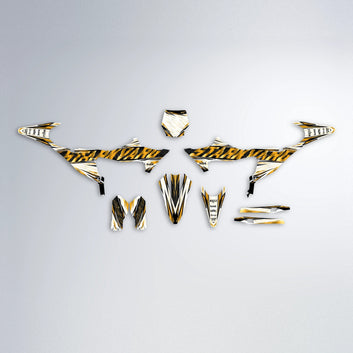 BENJIS Stark Varg MX graphics kit parts layout in Yellow