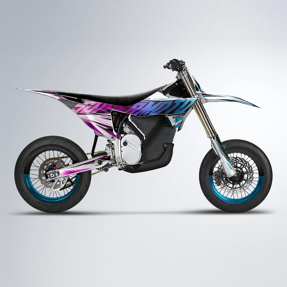 BENJIS Stark Varg SM supermoto graphics kit in Pink & Light Blue