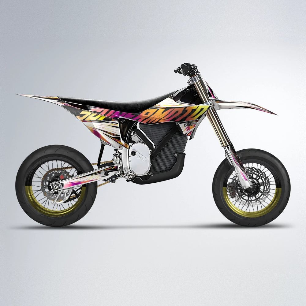 BENJIS Stark Varg SM supermoto graphics kit in Pink & Yellow