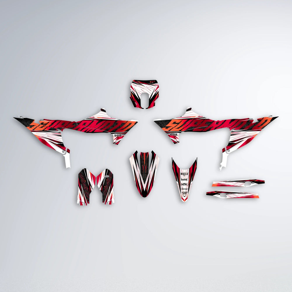 BENJIS Stark Varg SM graphics kit parts layout in Red