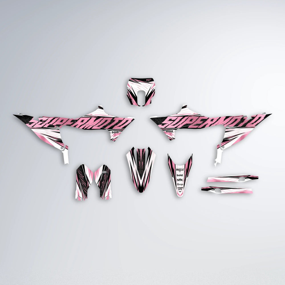 BENJIS Stark Varg SM graphics kit parts layout in Sakura Pink