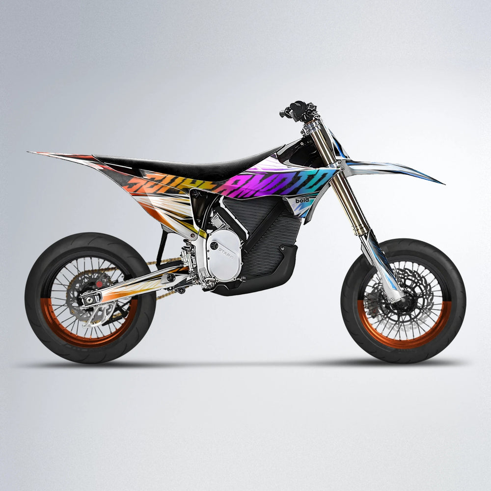 BENJIS Stark Varg SM supermoto graphics kit in Sunset Fade