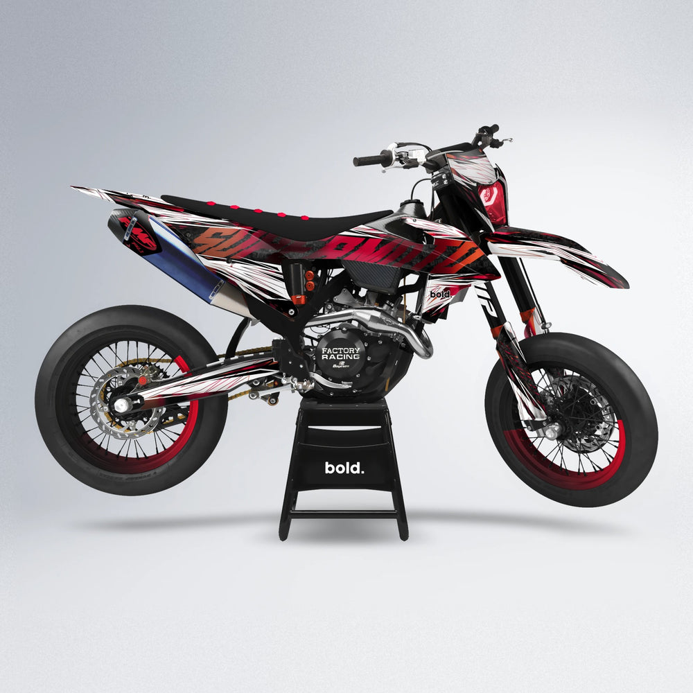 BENJIS supermoto graphics kit in Black & Red