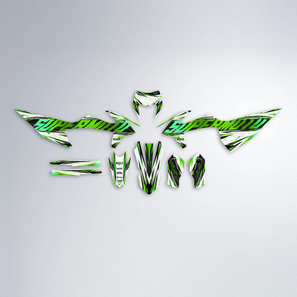 BENJIS graphics kit parts layout in Green