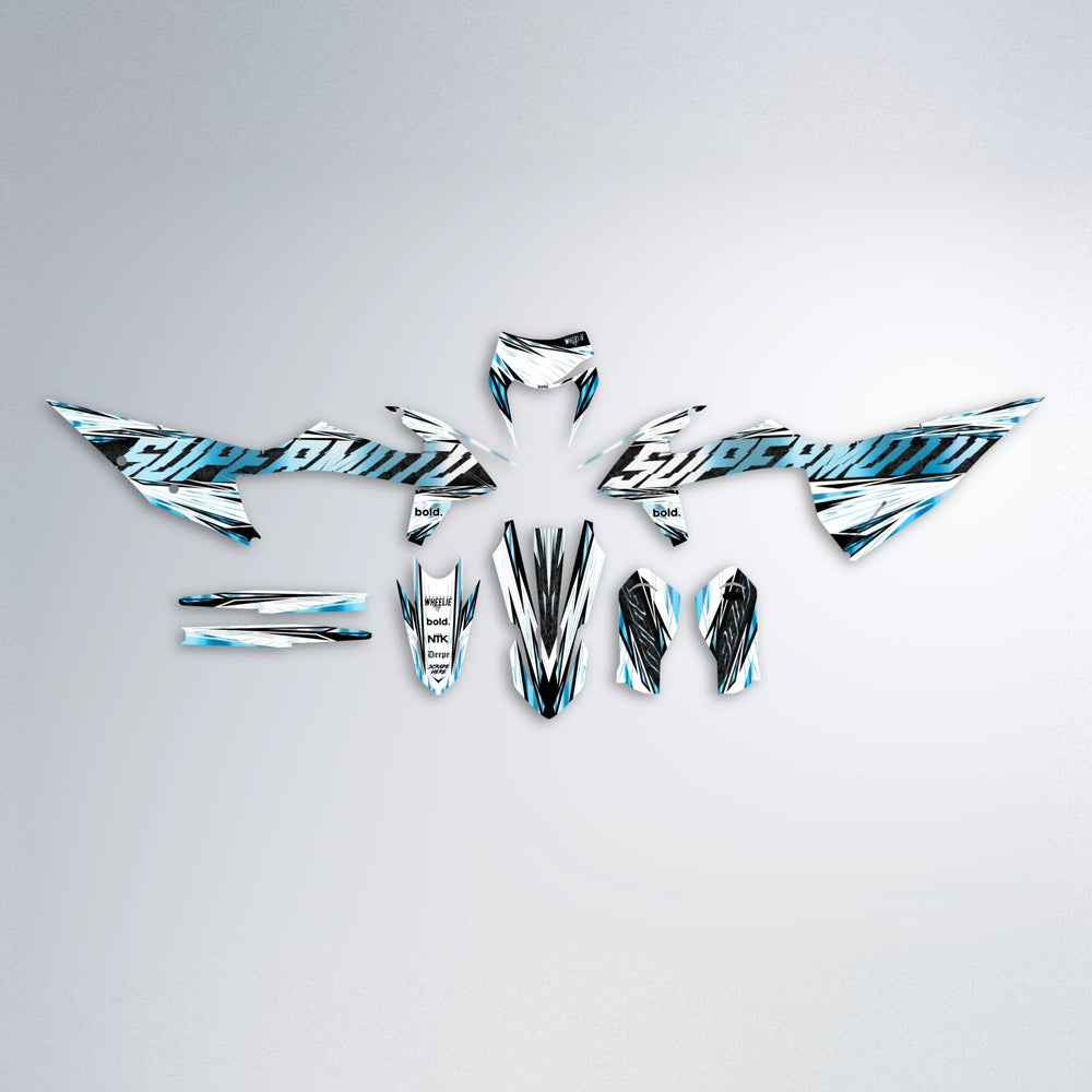BENJIS graphics kit parts layout in Light Blue & White