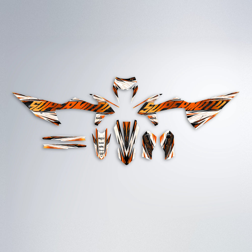 BENJIS graphics kit parts layout in Orange