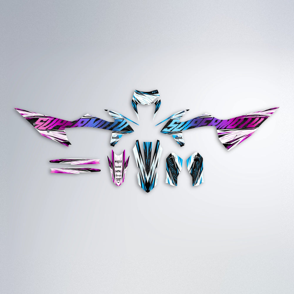 BENJIS graphics kit parts layout in Pink & Light Blue