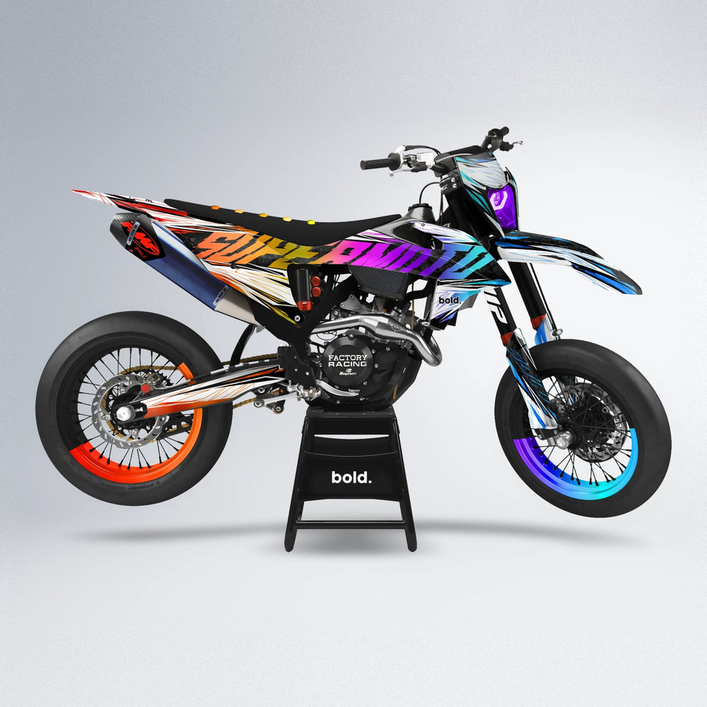 BENJIS supermoto graphics kit in Sunset Fade