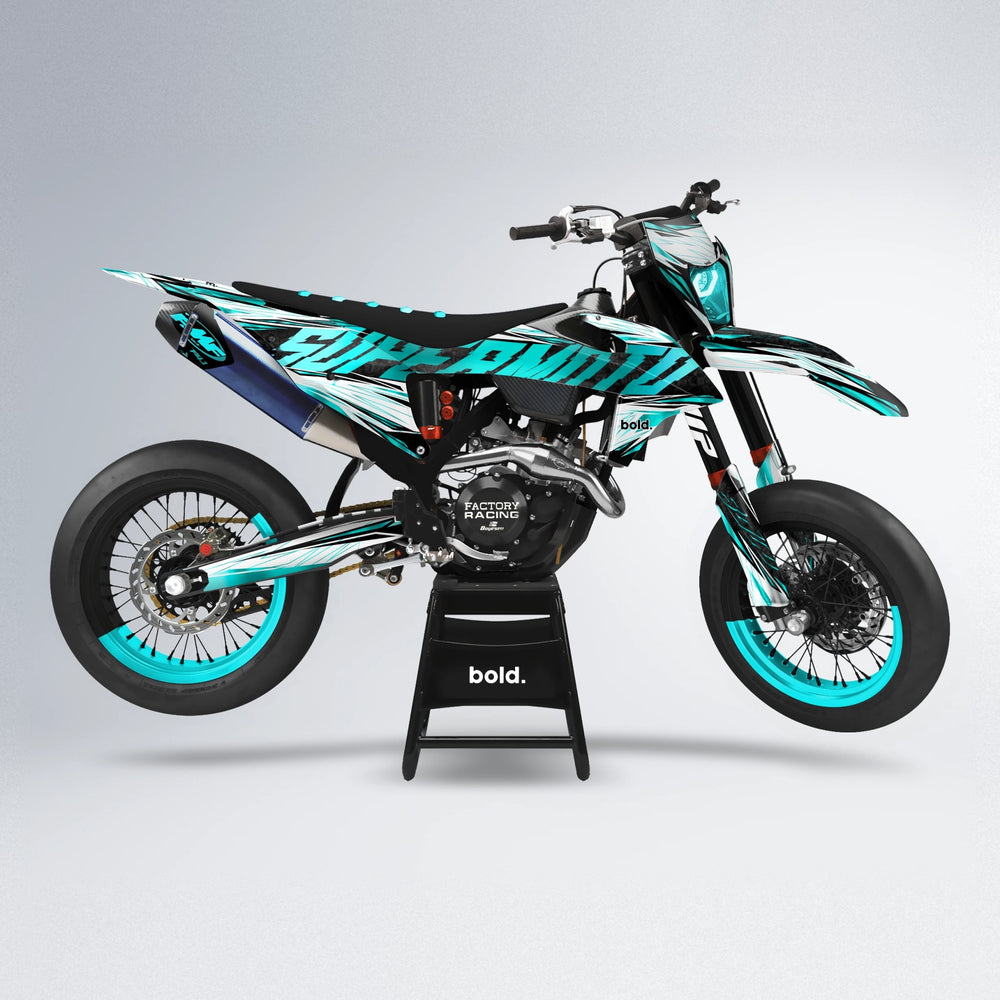 BENJIS supermoto graphics kit in Teal
