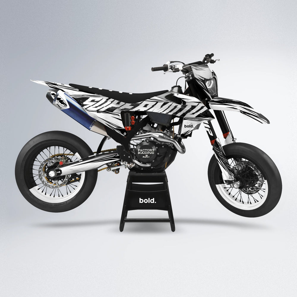 BENJIS supermoto graphics kit in White