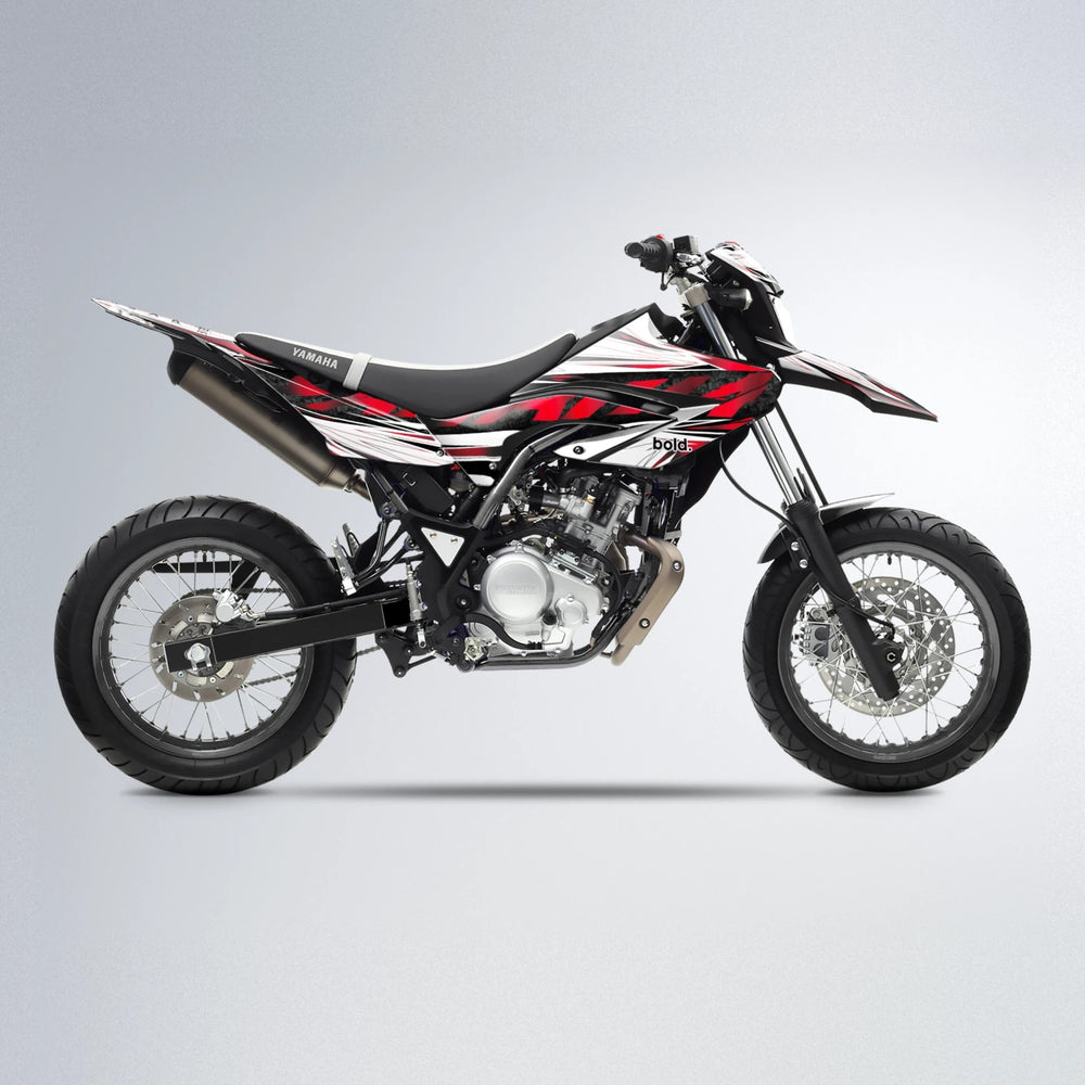 BENJIS Yamaha WR 125X supermoto graphics kit in Black & Red