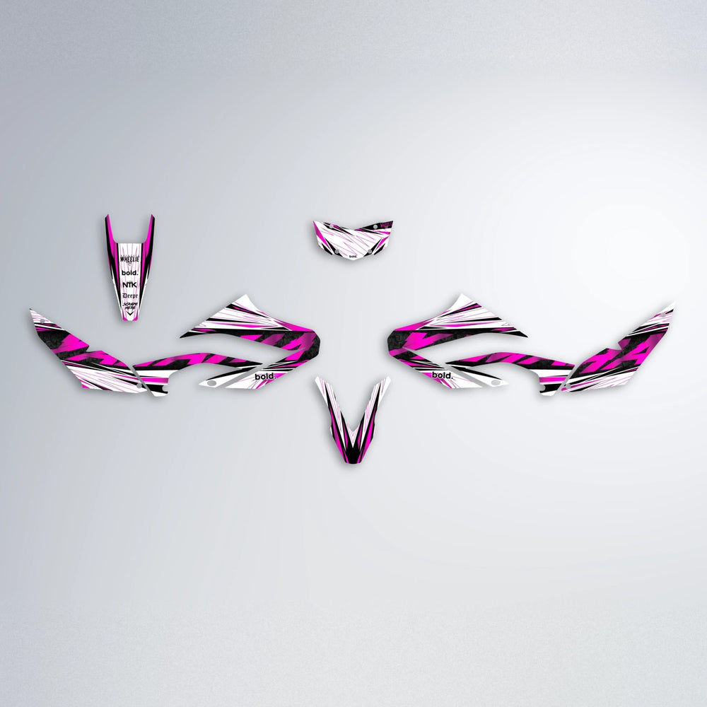 BENJIS Yamaha WR 125X graphics kit parts layout in Pink