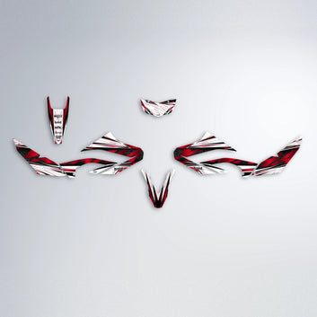 BENJIS Yamaha WR 125X graphics kit parts layout in Red