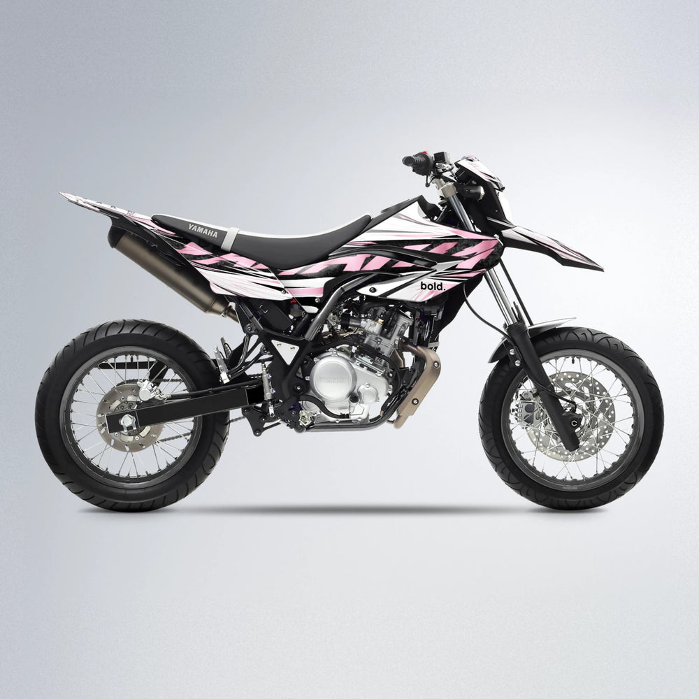BENJIS Yamaha WR 125X supermoto graphics kit in Sakura Pink