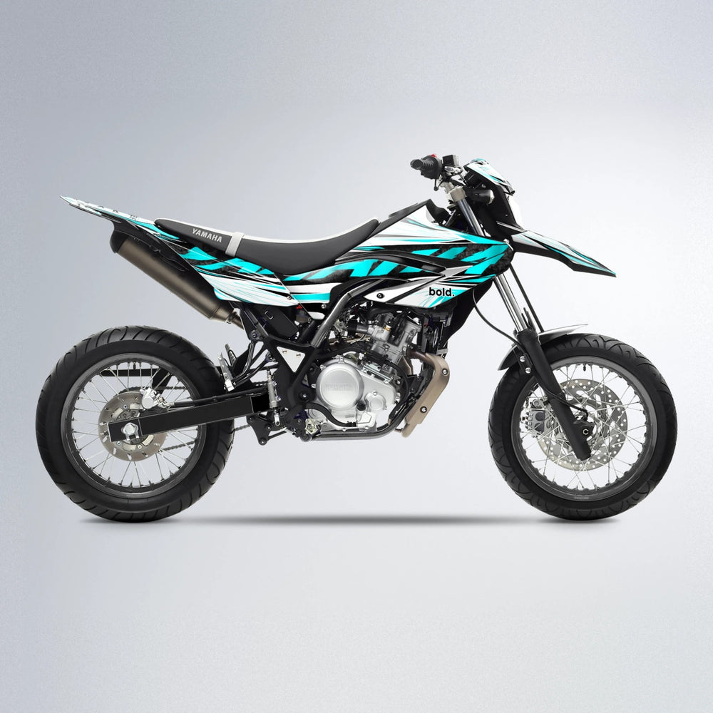 BENJIS Yamaha WR 125X supermoto graphics kit in Teal