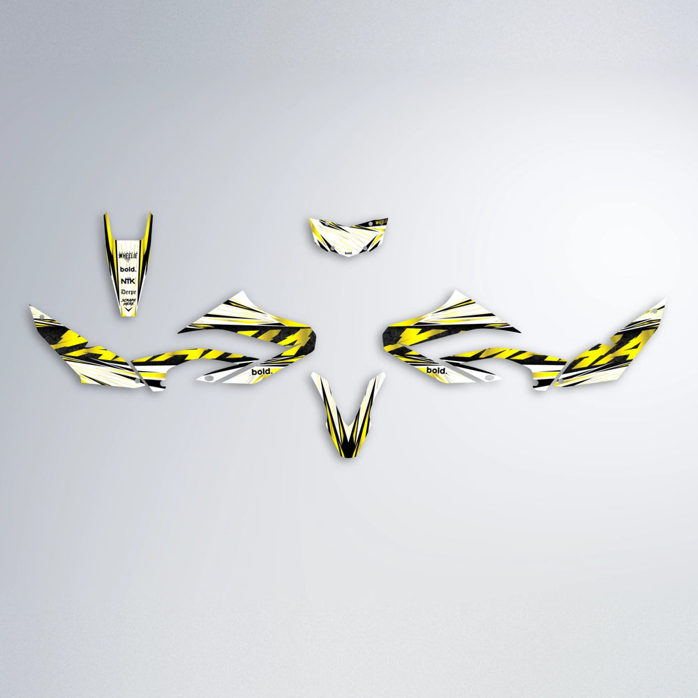 BENJIS Yamaha WR 125X graphics kit parts layout in Yellow