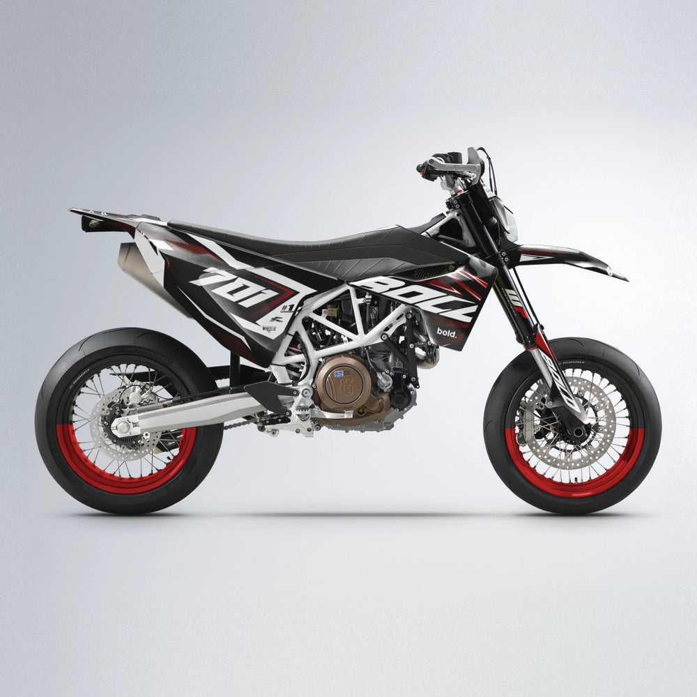 BIONIC Husqvarna 701 supermoto graphics kit in Black & Red