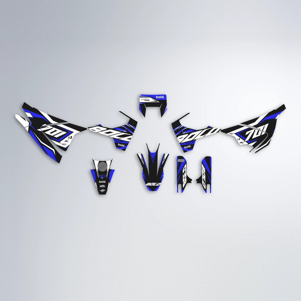 BIONIC Husqvarna 701 graphics kit parts layout in Blue