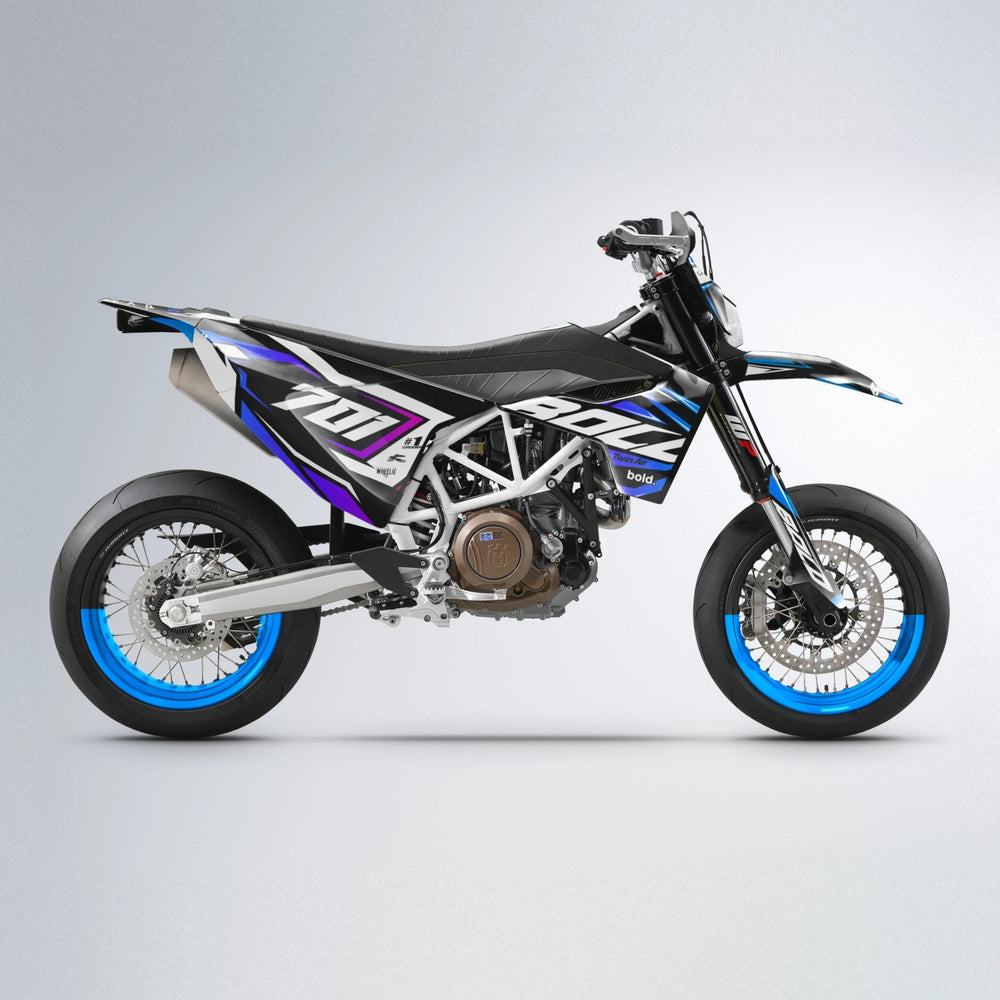 BIONIC Husqvarna 701 supermoto graphics kit in Blue Purple Fade