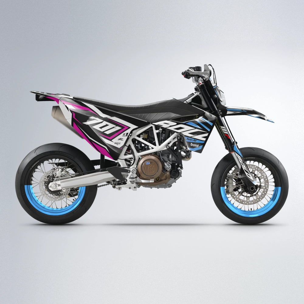 BIONIC Husqvarna 701 supermoto graphics kit in Pink & Light Blue