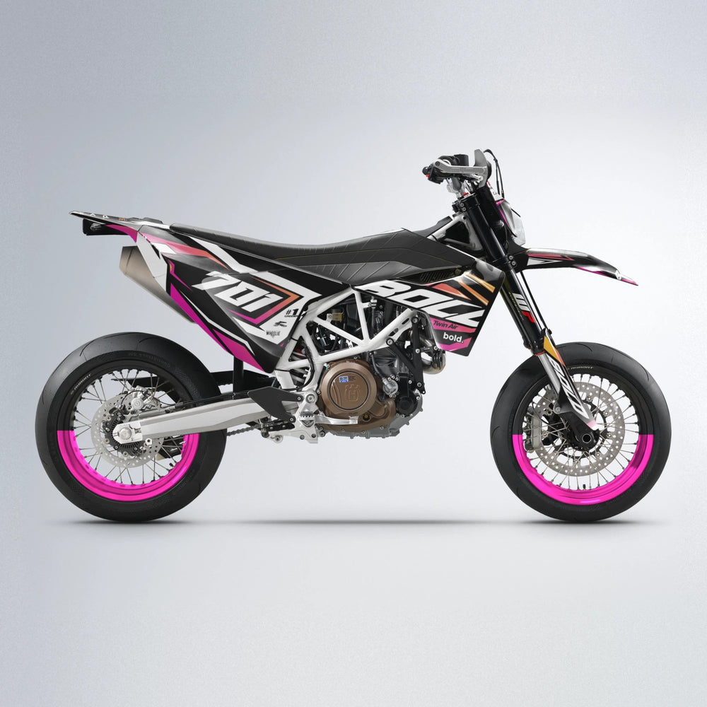 BIONIC Husqvarna 701 supermoto graphics kit in Pink & Yellow