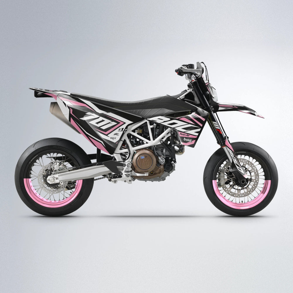 BIONIC Husqvarna 701 supermoto graphics kit in Sakura Pink