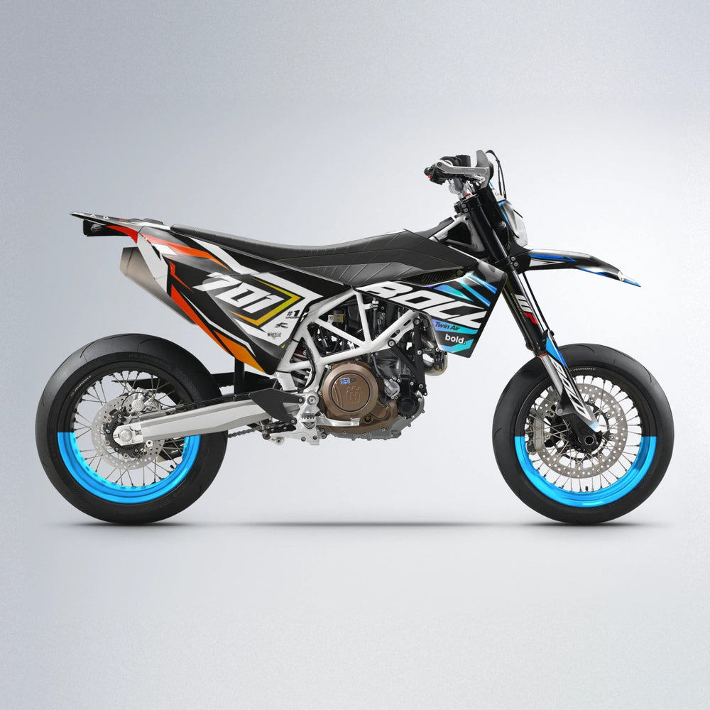 BIONIC Husqvarna 701 supermoto graphics kit in Sunset Fade