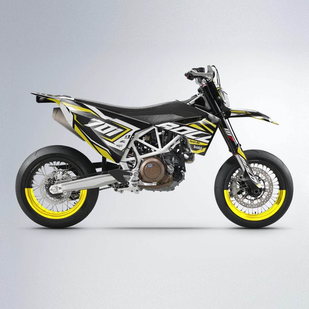 BIONIC Husqvarna 701 supermoto graphics kit in Yellow