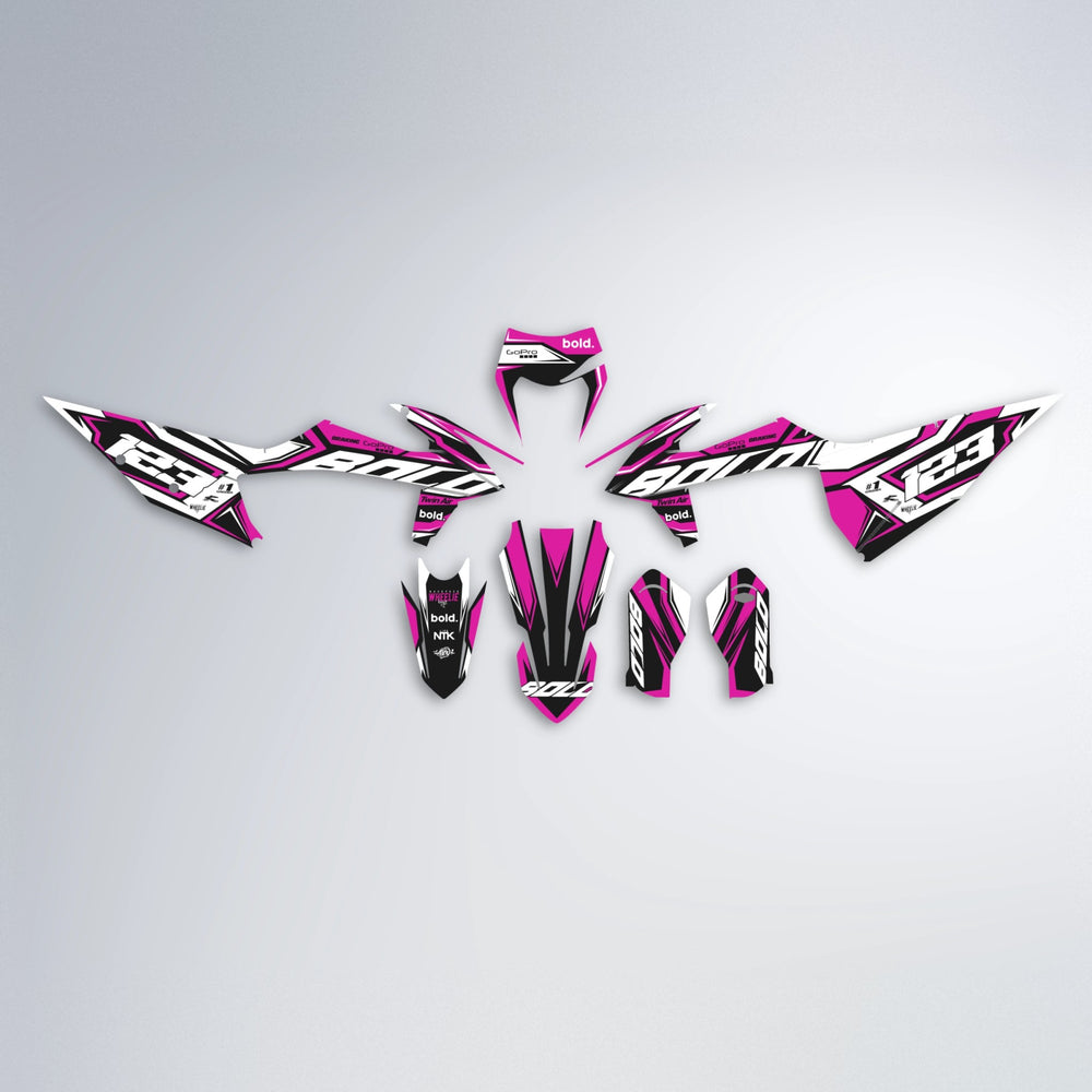 BIONIC graphics kit parts layout in Pink