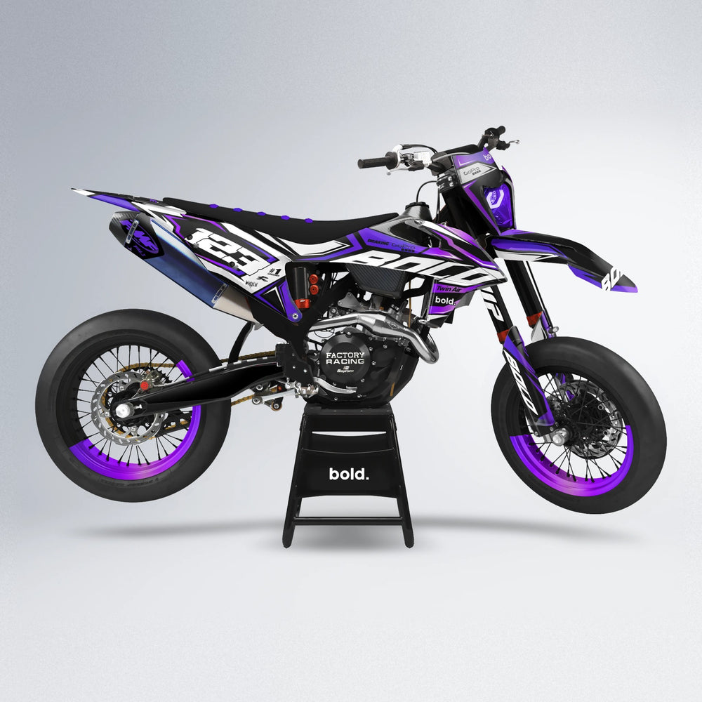 BIONIC supermoto graphics kit in Purple Chrome