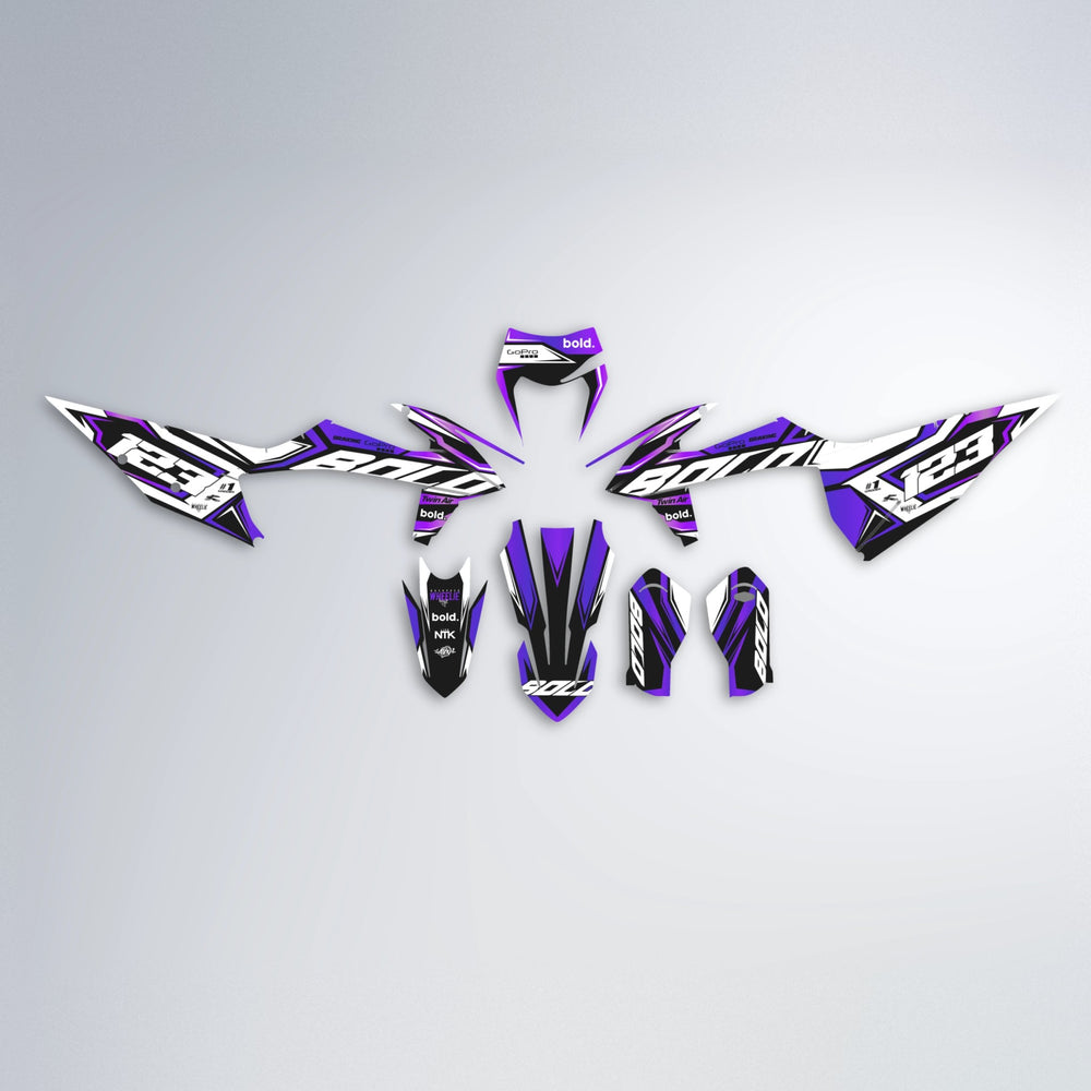 BIONIC graphics kit parts layout in Purple Chrome