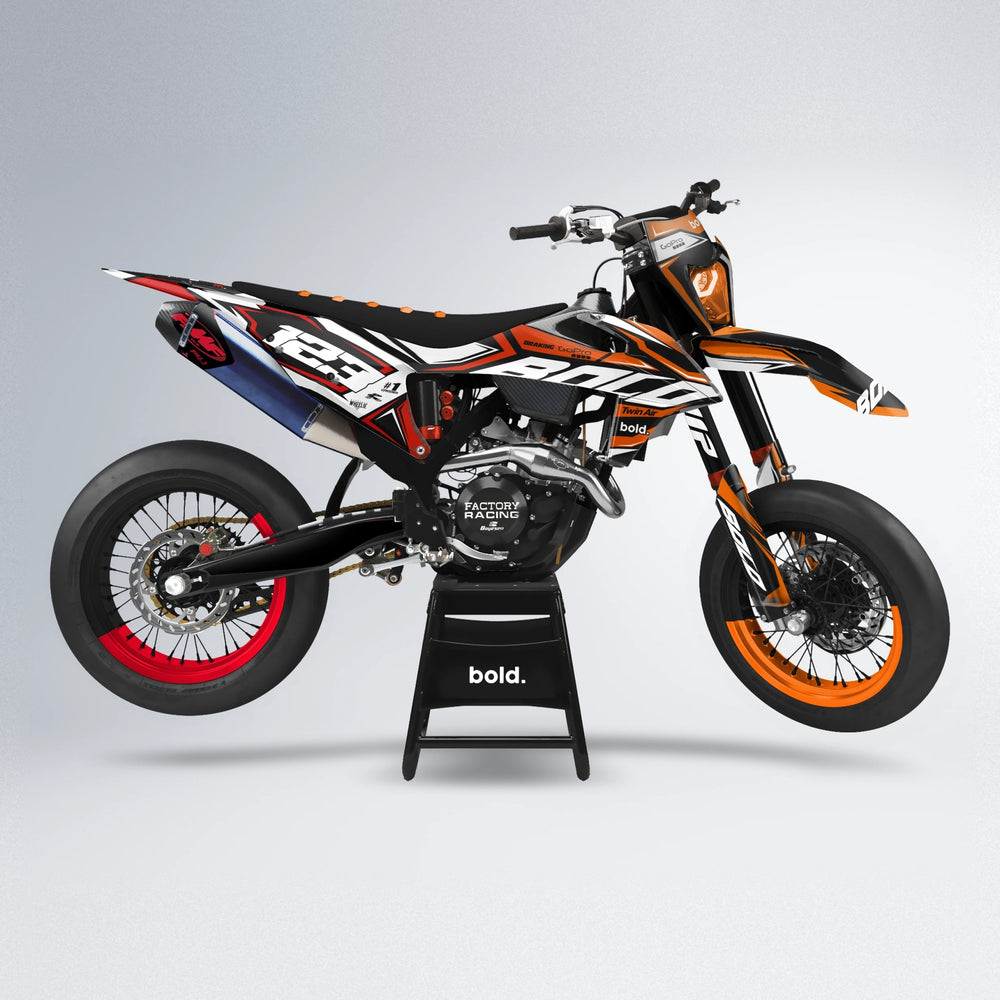 BIONIC supermoto graphics kit in Red & Orange