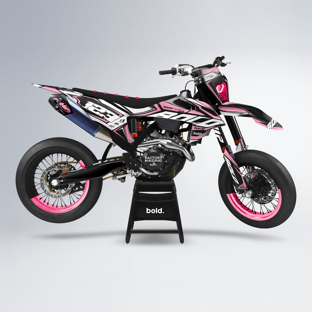BIONIC supermoto graphics kit in Sakura Pink