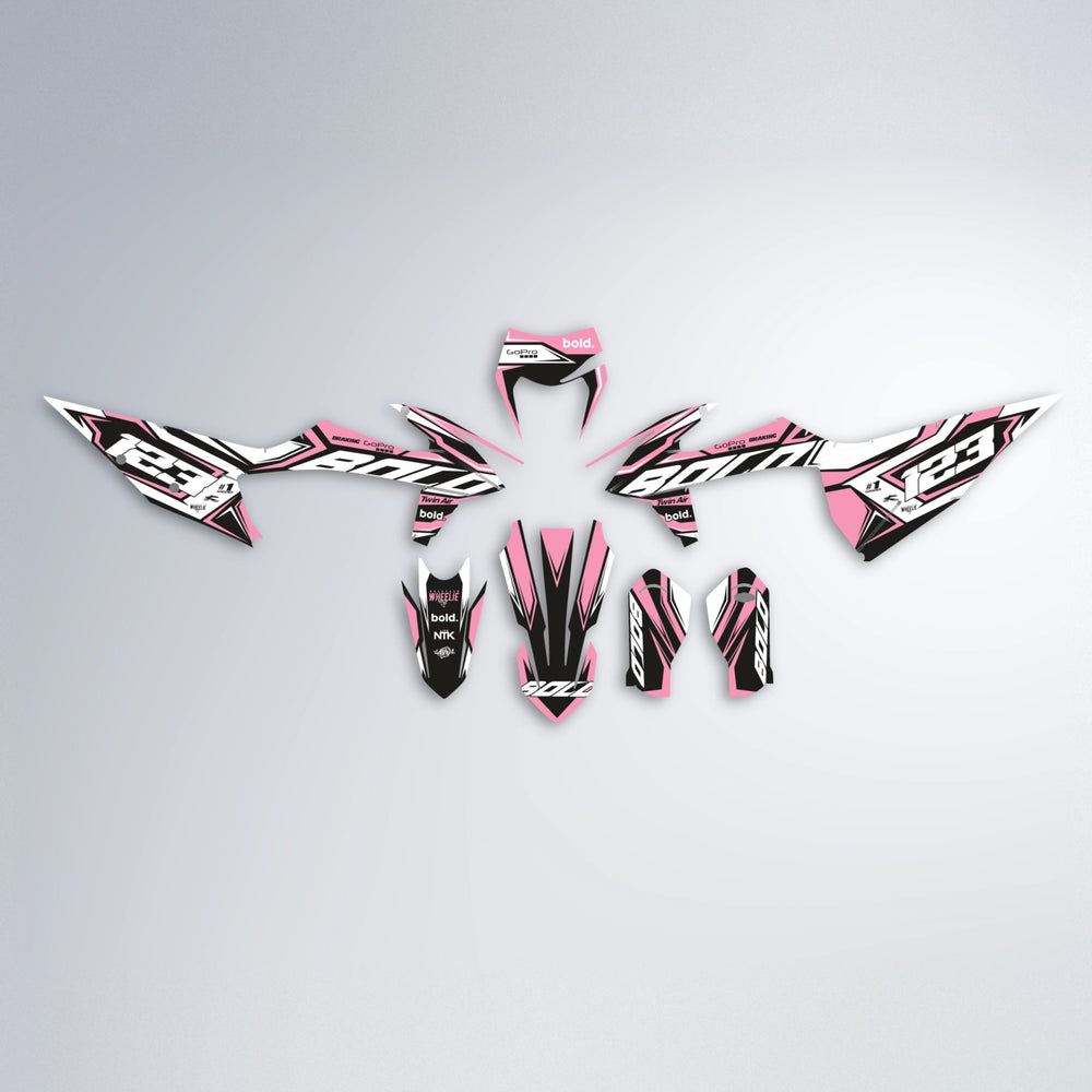 BIONIC graphics kit parts layout in Sakura Pink