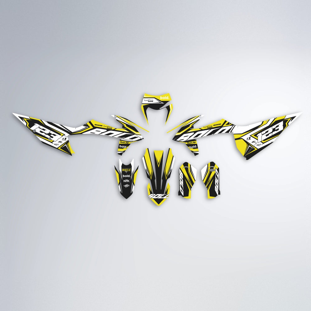 BIONIC graphics kit parts layout in Yellow