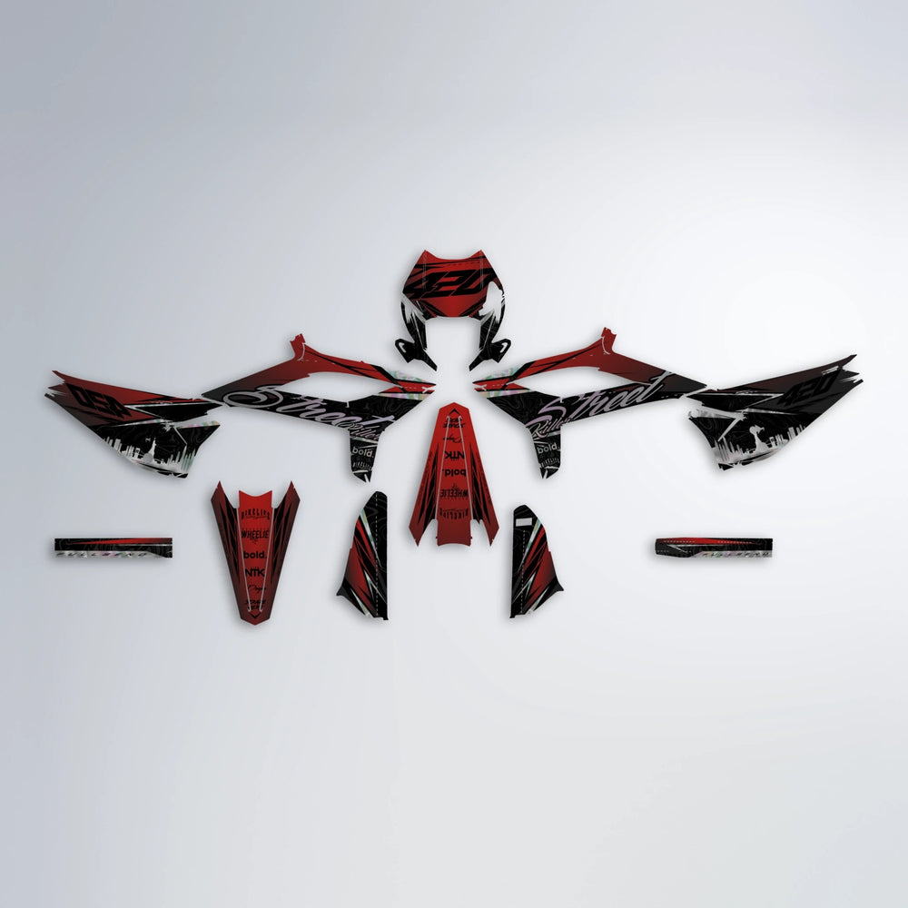BLAZE Beta graphics kit parts layout in Black & Red