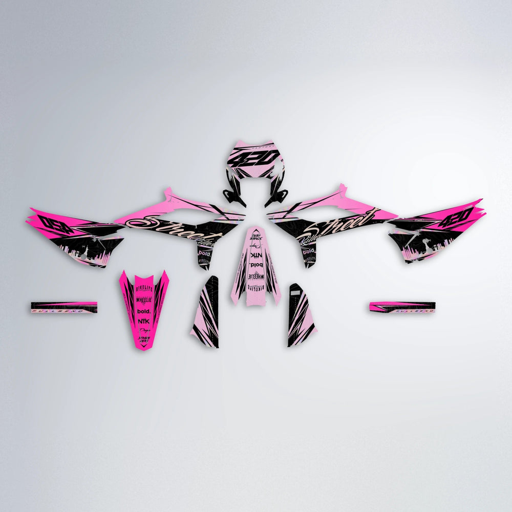 BLAZE Beta graphics kit parts layout in Flamingo