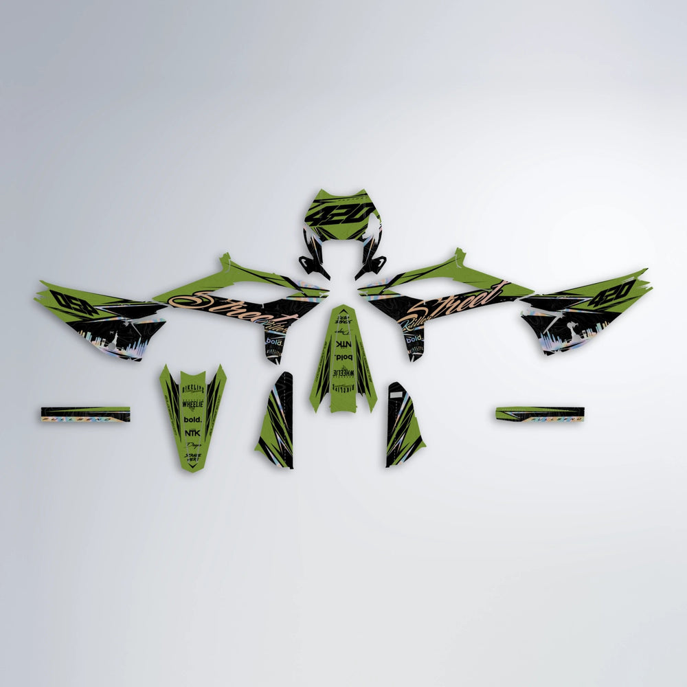 BLAZE Beta graphics kit parts layout in Olive