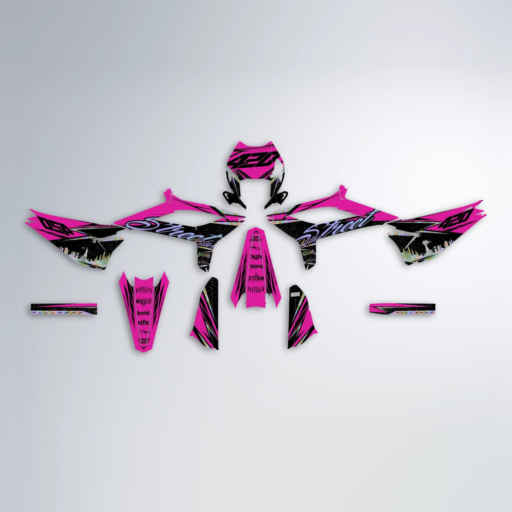 BLAZE Beta graphics kit parts layout in Pink