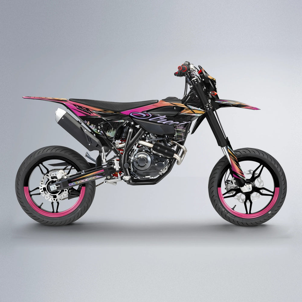 BLAZE Beta supermoto graphics kit in Pink & Yellow