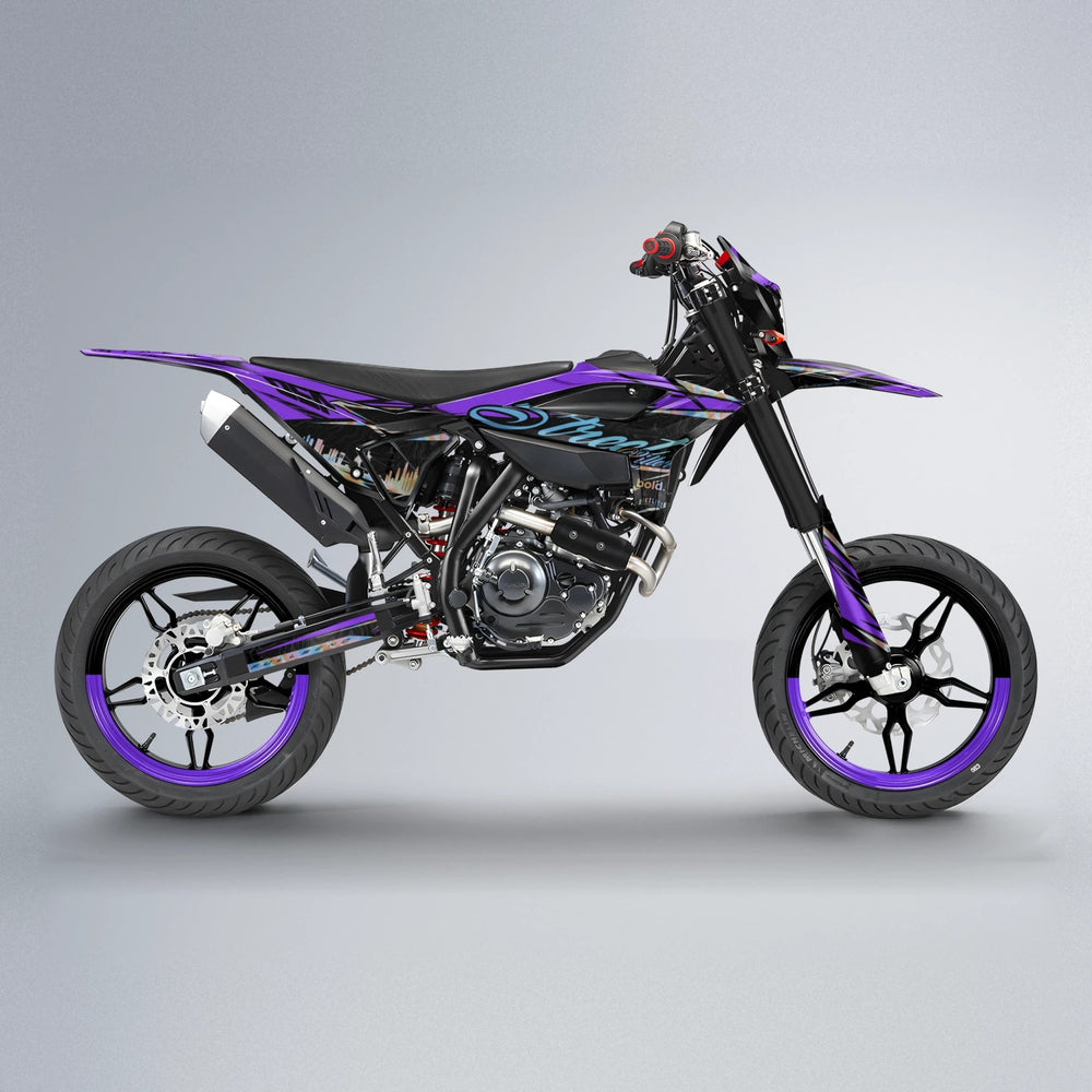 BLAZE Beta supermoto graphics kit in Purple