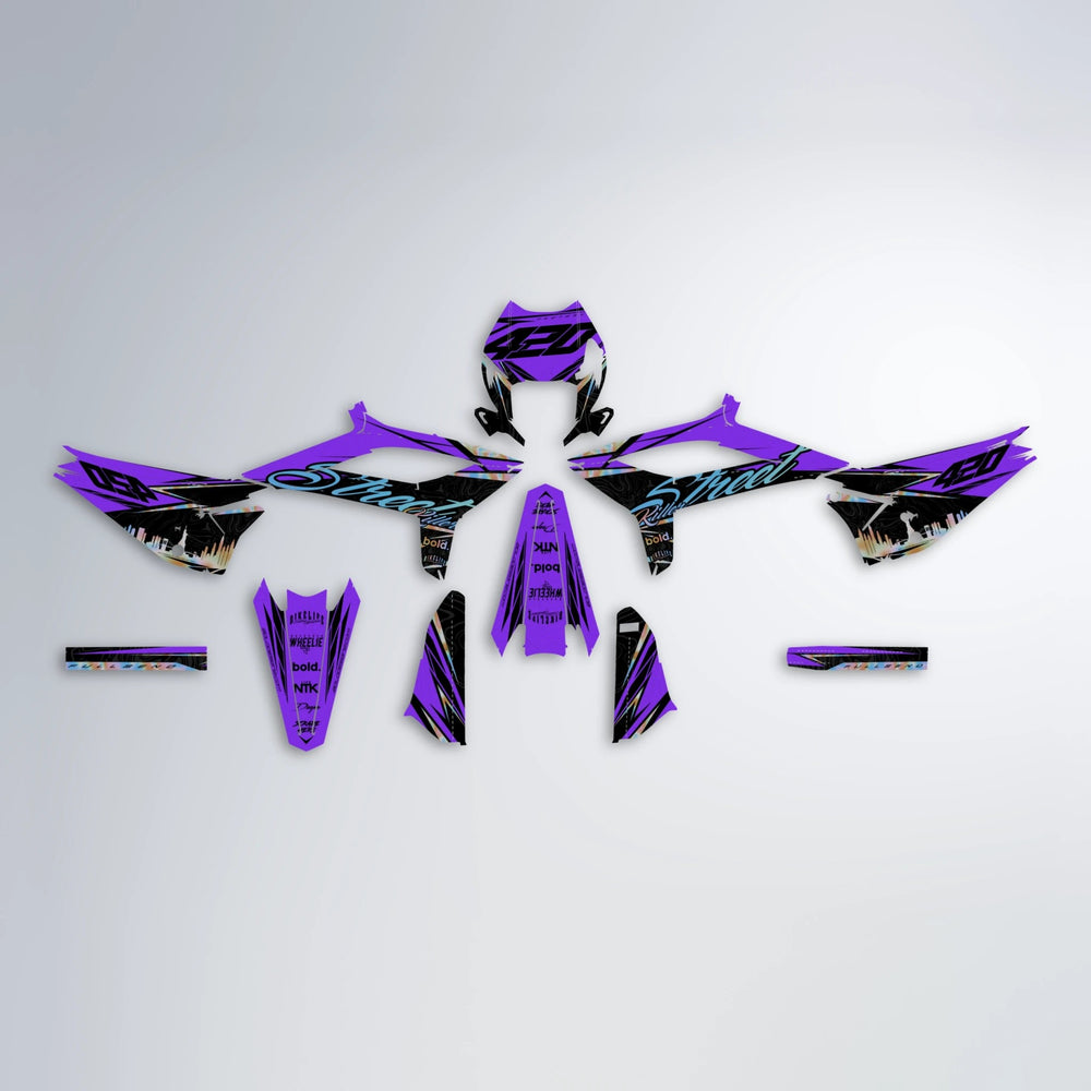 BLAZE Beta graphics kit parts layout in Purple